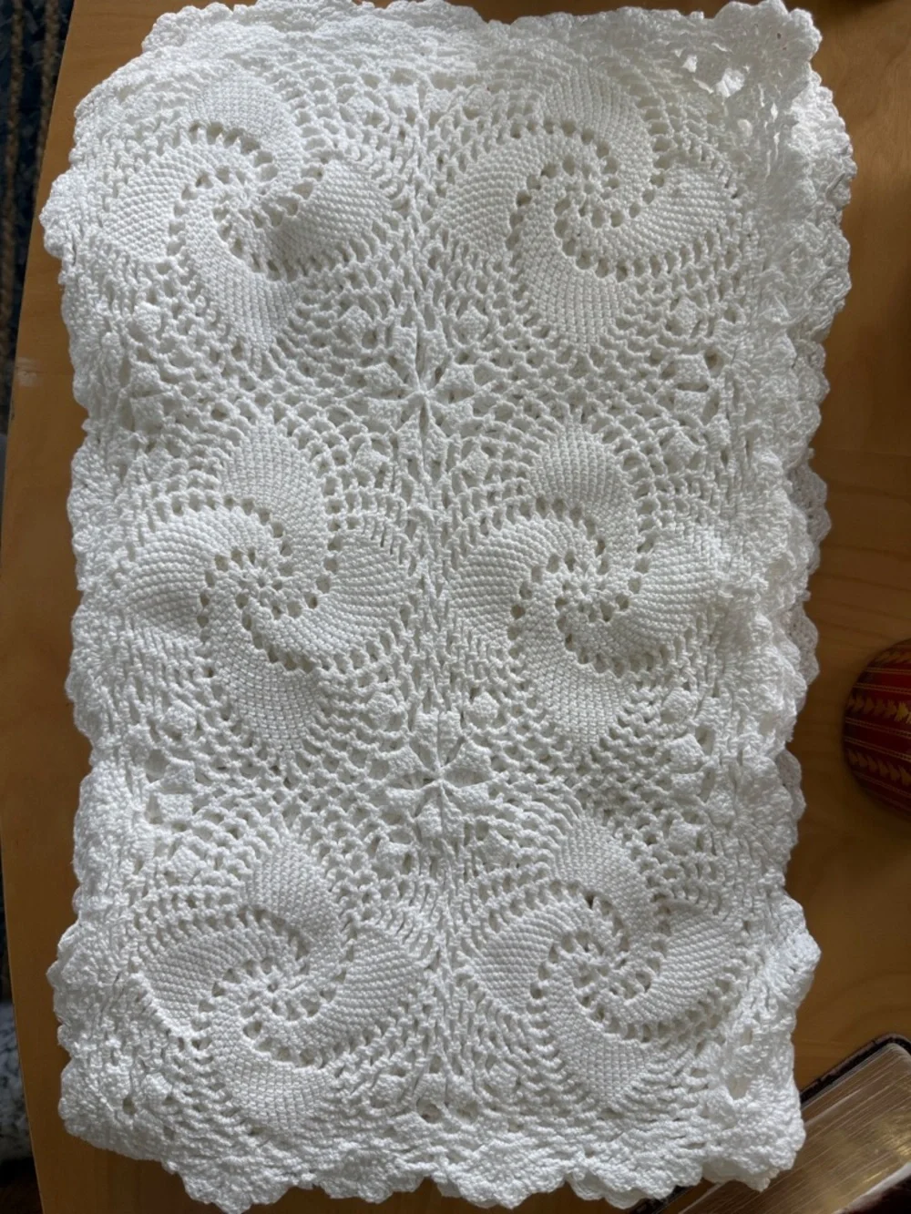 Handmade White Crochet Placemats for Twelve